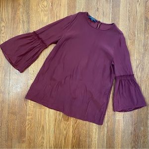 Lafayette 148 Rosalin Silk Bell Sleeve Blouse